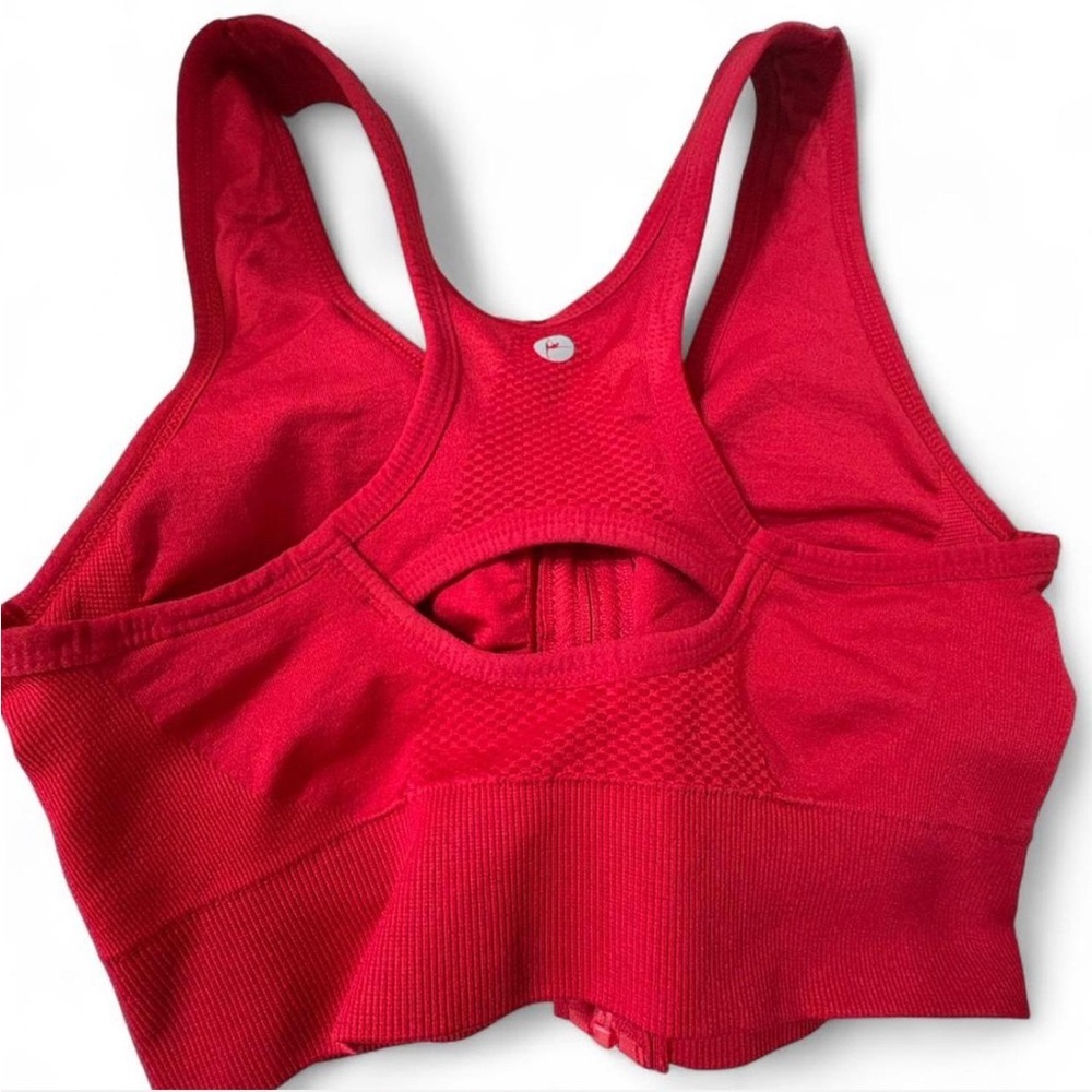 90 Degree By Reflex Red and Black Sports Bras - Picture 4 of 4